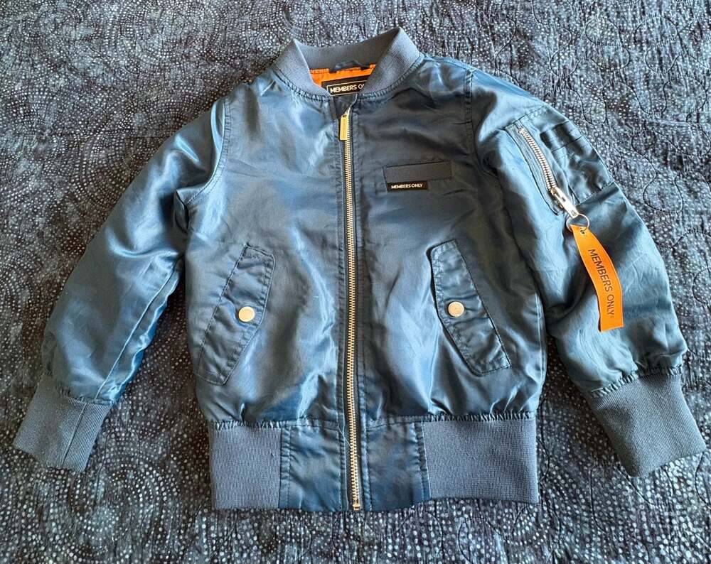 Members Only Youth Bomber Flight Jacket Blue Size 5
